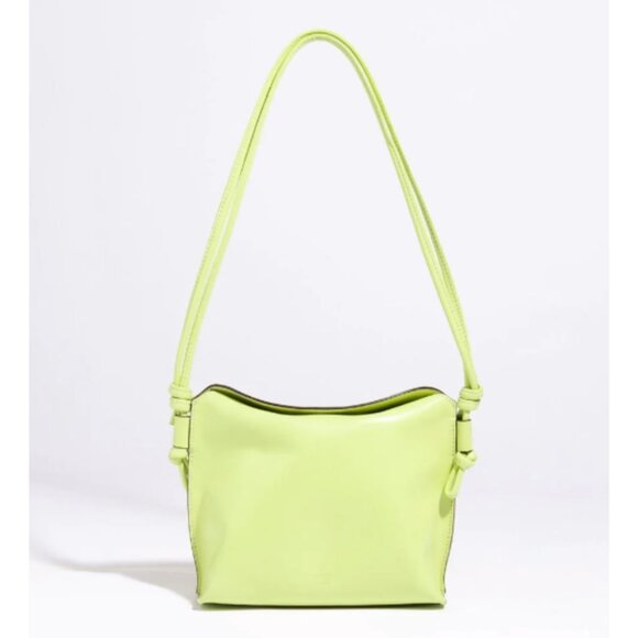New OAD New York Thea Chartreuse Leather Crossbody Bag Neon Highlighter Green - Picture 1 of 16